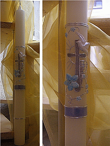 Taufkerze Blau