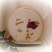 Kerzen-Scheibe mit Rose