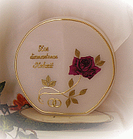 Kerzen-Scheibe mit Rose