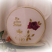 Kerzen-Scheibe mit Rose