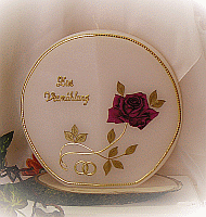 Kerzen-Scheibe mit Rose