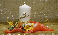 Stumpenkerze 110 orange ZUR VERM�HLUNG