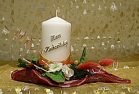 Stumpenkerze 110 rot ZUM HOCHZEITSTAG