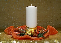 Stumpenkerze 140 orange