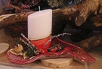 Gesteck mit Ovalkerze