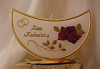 Halbmond-Kerze mit Rose