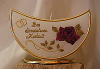 Halbmond-Kerze mit Rose