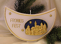Halbmondkerze mit Kirche 1