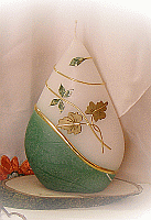 Tropfen-Kerze gr�n/gold