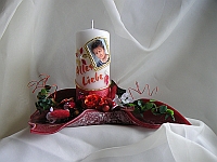 Foto-Kerze-Gesteck