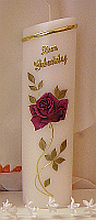 Gro�e Ovalkerze mit Rose