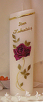 Gro�e Ovalkerze mit Rose