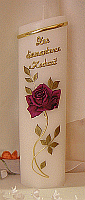 Gro�e Ovalkerze mit Rose