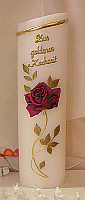 Gro�e Ovalkerze mit Rose