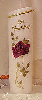 Gro�e Ovalkerze mit Rose